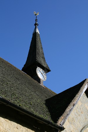 The church tower at Peaslake, Surrey