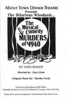 Musical Comedy Murders of 1940 programme